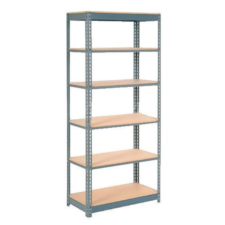 GLOBAL INDUSTRIAL Heavy Duty Shelving 36W x 24D x 84H With 6 Shelves, Wood Deck, Gray B2297521